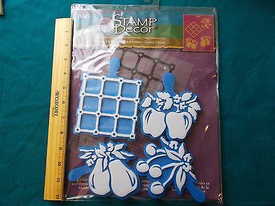 Plaid STAMP DECOR 1997 53667 fruit apples pears cherries contains 4 stamps