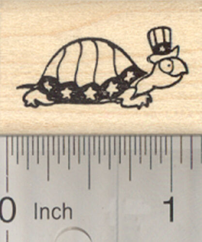 4th of July Turtle Rubber Stamp, Patriotic Tortoise A27716 WM