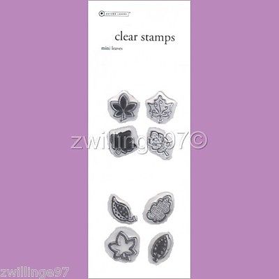 NIP NEW AUTUMN LEAVES CLEAR STAMPS MINI LEAVES Set of 8 Scrapbooking Stamping