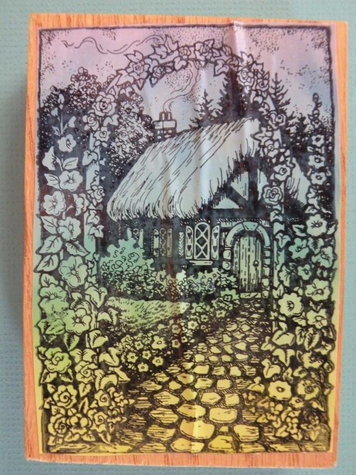Cozy Country Cottage, Large APPALOOSA ART Rubber Stamp Floral Arbor Entrance