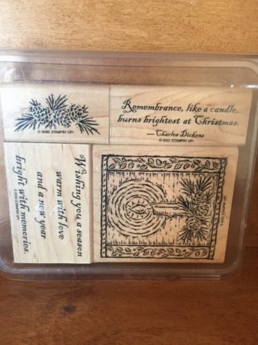 STAMPIN UP WARM MEMORIES 4 RUBBER STAMPS CANDLE