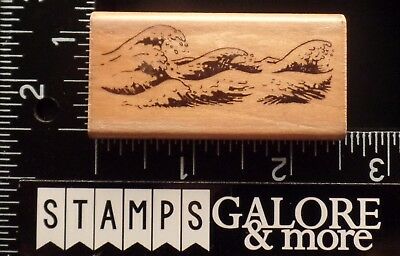 ALL NIGHT MEDIA RUBBER STAMPS VINTAGE 1986 481E CRASHING WAVES OCEAN BEACH #483
