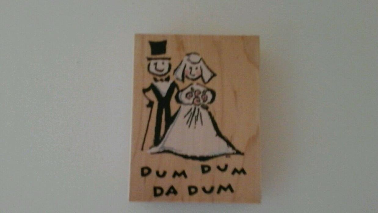BRIDE & GROOM Rubber Stamp / Whimsical / Dum Dum Da Dum