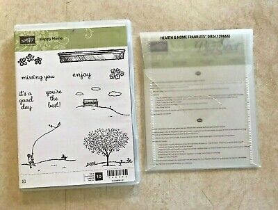 STAMPIN UP HAPPY HOME RUBBER STAMP SET PLUS MATCHING HEARTH & HOME FRAMELITS
