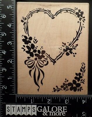 STAMPENDOUS P02 RUBBER STAMPS VALENTINES LOVE STITCHED HEART ROSES WEDDING #619