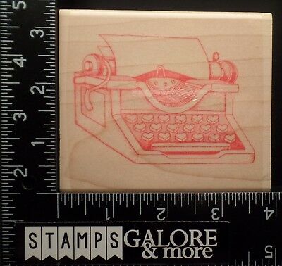 STAMP OASIS RUBBER STAMPS VALENTINES HEART 817-I LOVE LETTERS TYPE WRITER #538