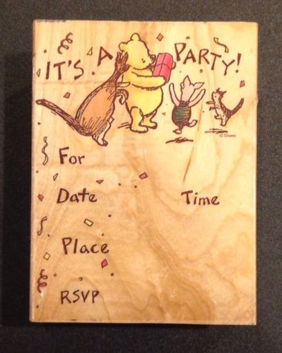 All Night Media Rubber Stamp Classic Winnie The Pooh It's A Party 700J