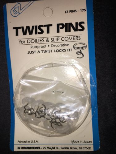 EZ International~12 pcs. Twist Pins for Upholstery, Slipcovers~Vintage~Japan~NEW