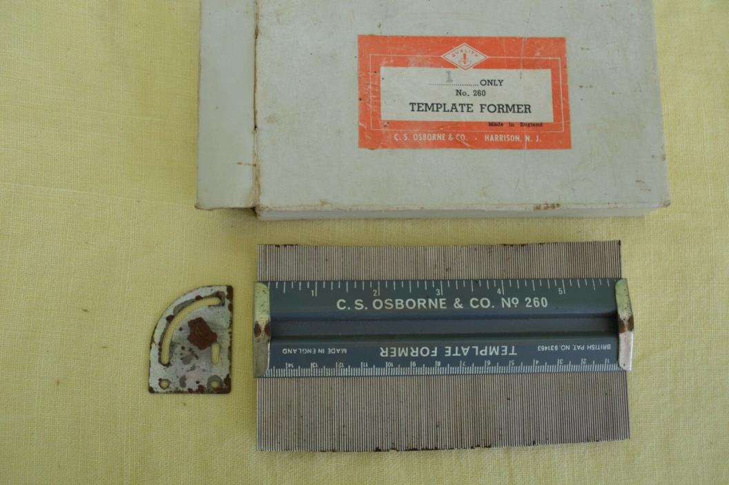 Vintage C.S. Osborne NJ Template Former No 26 Molding Tool IOB Made in England