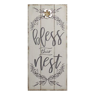 Stratton Home Decor Bless this Nest Rustic Wall Decor