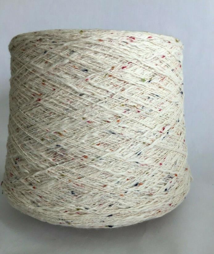 Cotton Slub yarn - 2755 YPP - Natural  w/multi colored flecks - 38 oz cone