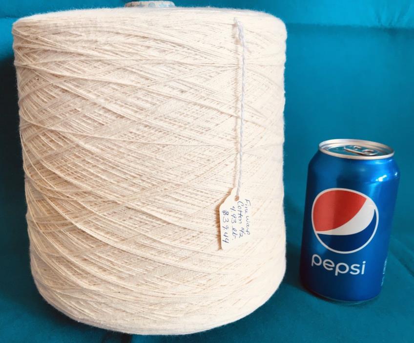 10/2 Cotton Weaving Warp Yarn - 4.93 pounds Cone Natural Off White
