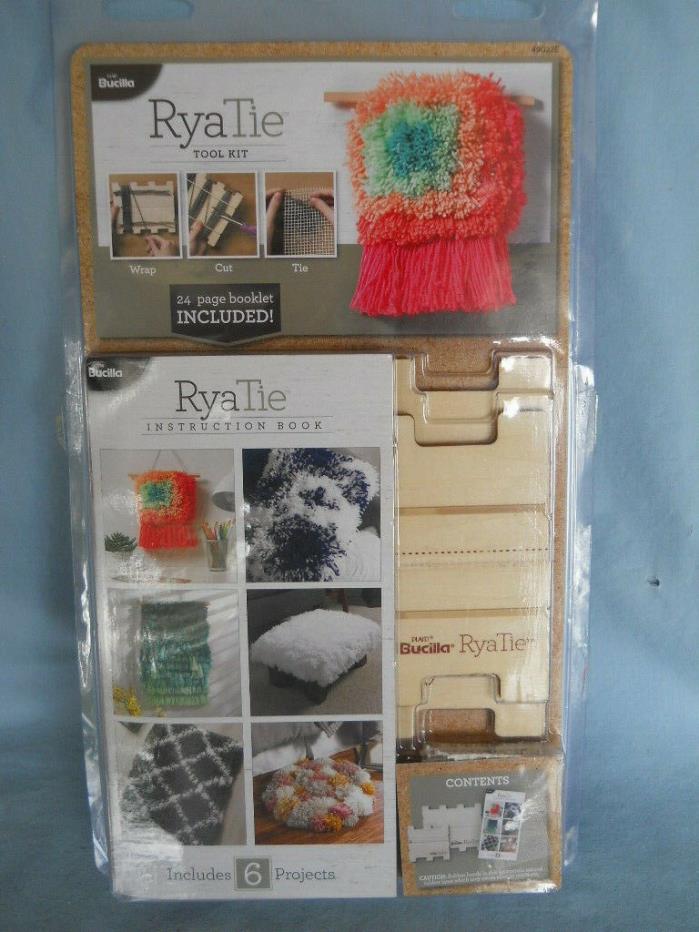 NEW Bucilla RyaTie Tool Kit w/ 24 Page Instruction Book Mesh Fabric 2 Wrap Board