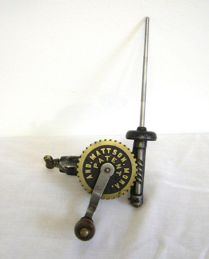 Vintage And. Mattson Mora Patent Swedish-made Weaving Bobbin Winder