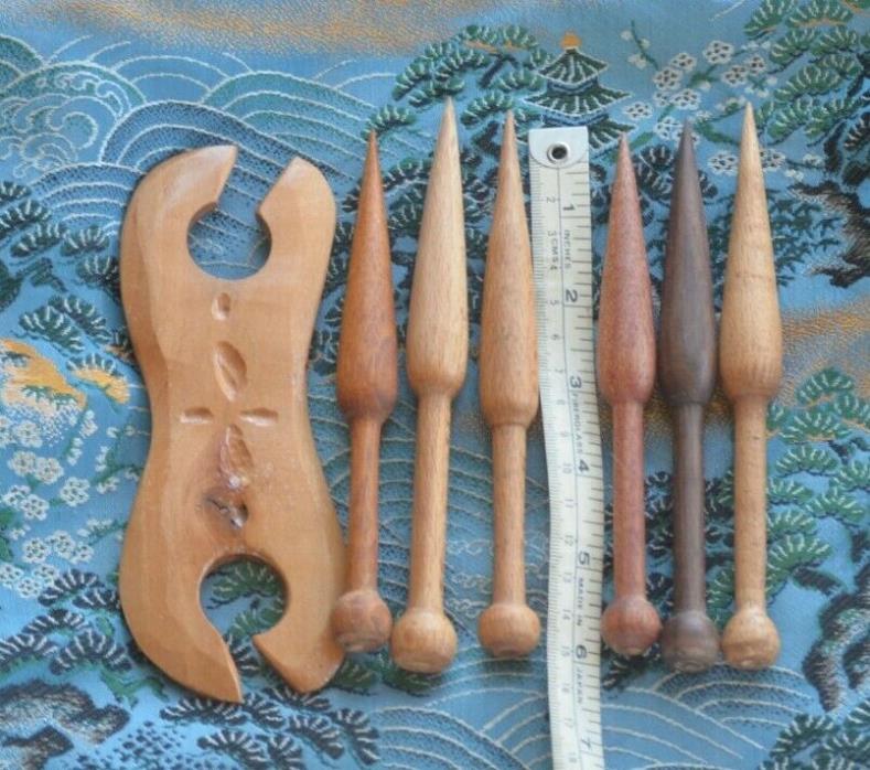 6 Tapestry Bobbins Hand crafted maple cherry walnut  shuttle winder