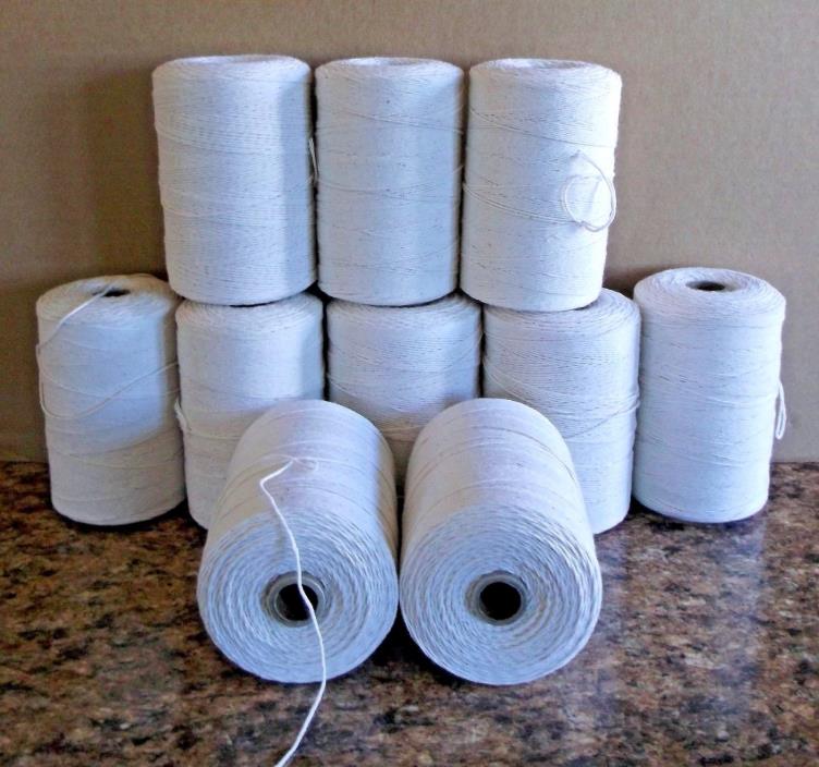 10 Natural Spools 8/4 Poly/Cotton Loom Weaving Rag Rug Carpet Warp Yarn String