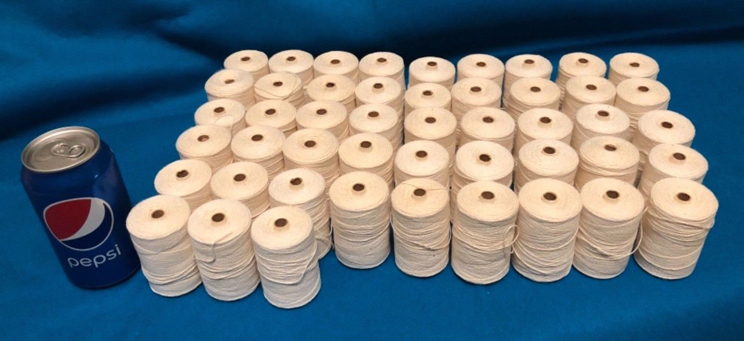 Lot of 48 10/2? Weaving Warp Yarn partial spools .11# each Natural Off White