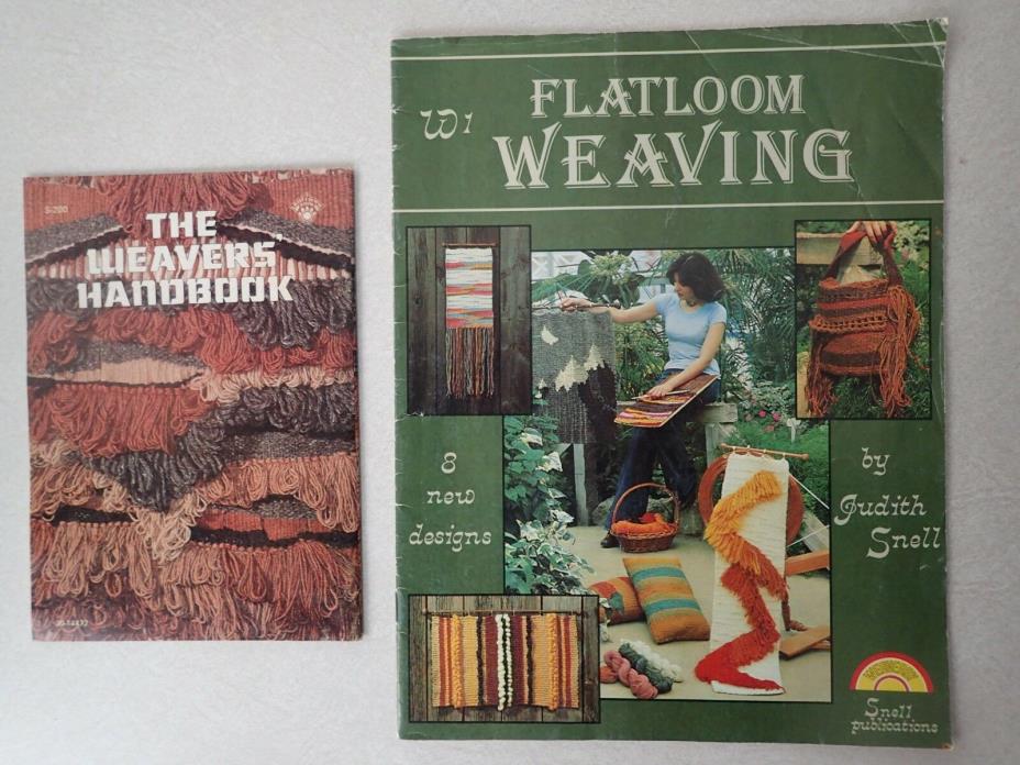 Lot 2 Vtg Flatloom Weaving Books Judith Snell Instruction Project Pattern 1970's