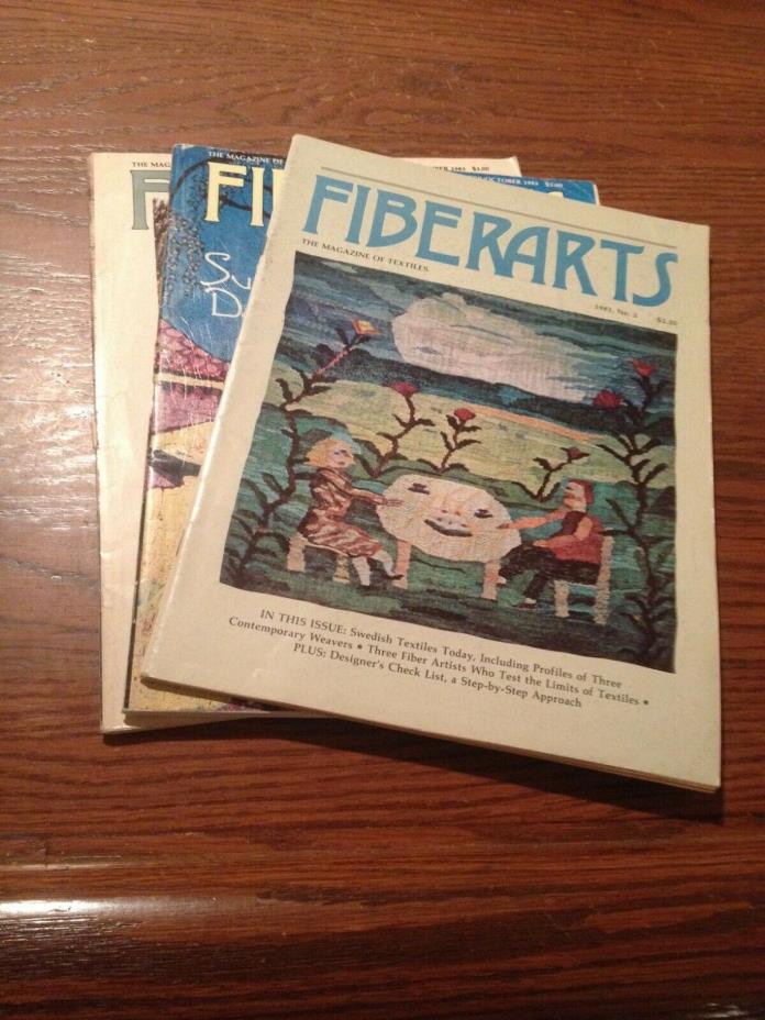 Lot of 3 Vintage FIBERARTS Magazines 1981 and 1983