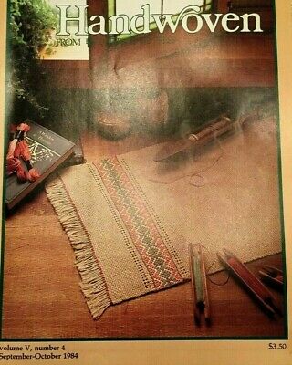 Handwoven magazine sept/oct 1984: ikat skirt/ruana, sheepskate, rug, jacket +