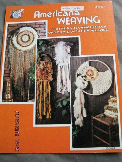 Americana Weaving Techniques for On & Off Loom Vintage Pattern Book 14 pg 1977