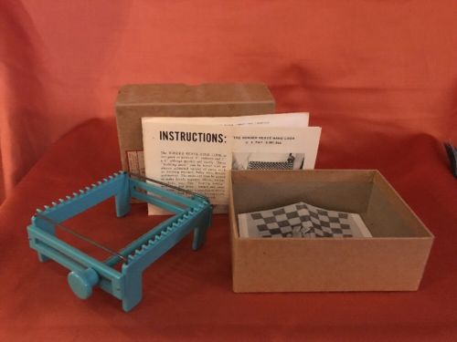 Vintage 1964 Wonder Weave Hand Loom Aqua Turquoise Instructions Karbercraft C3
