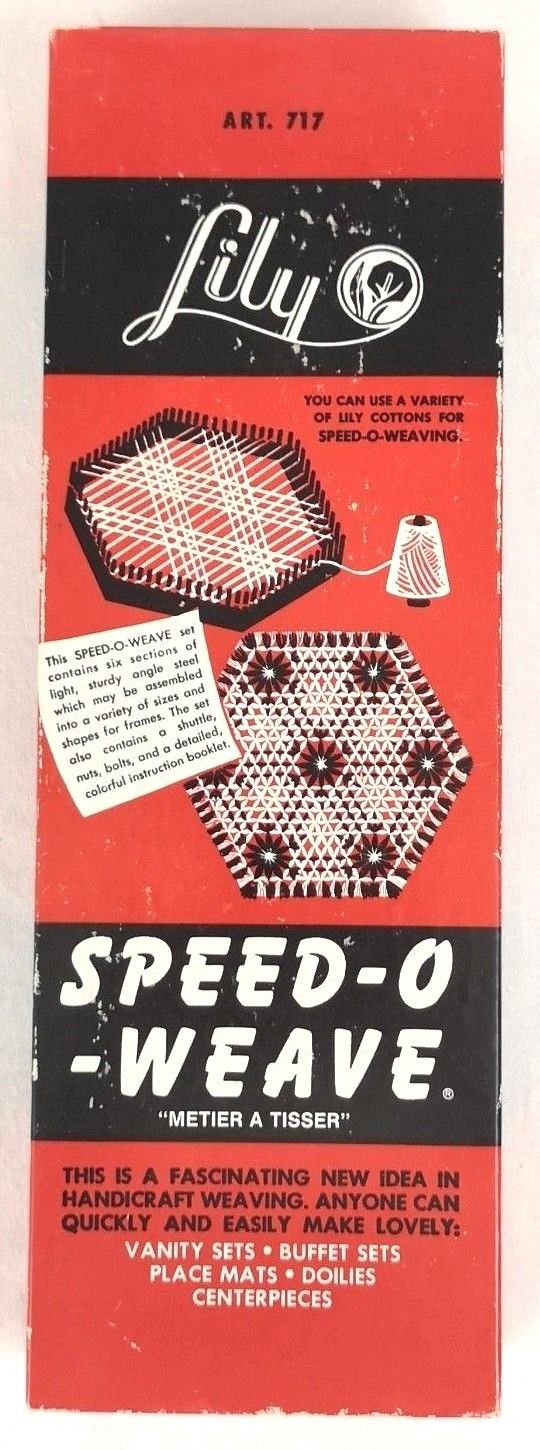 Lily Speed O Weave Vintage Loom Tool 6 Sections with Shuttle and Bolts