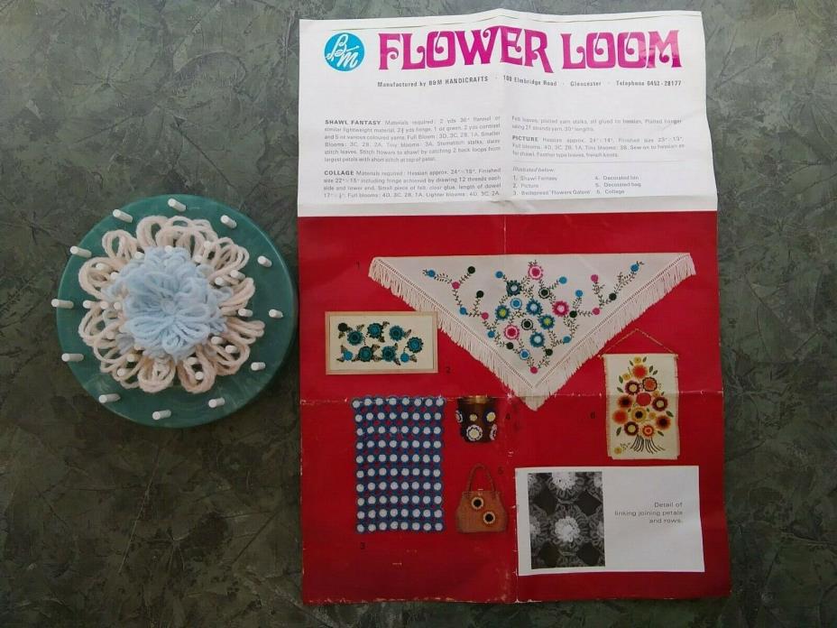 Vintage B&M Handicrafts Gloucester England Flower Loom for Yarn