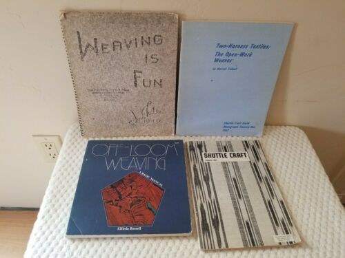 4 Weaving Books~ Off Loom ~ Shuttle Craft~ Weaving is Fun~ Two Harness Textiles