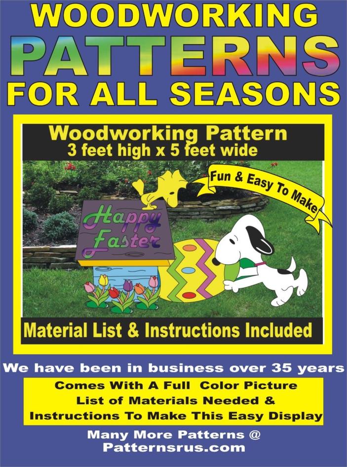 EASTER BEAGLE IN THE DOG HOUSE EGGS WOODWORKING PATTERN yard art  patternsrus