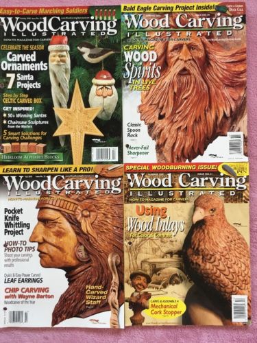 2005 Wood Carving Illustrated 4 issues-Ornaments,Whittling,Inlays,Live Trees