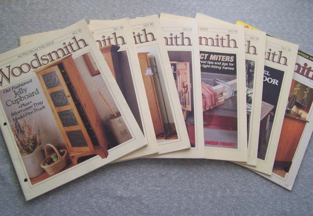 LOT OF 8 VINTAGE WOODSMITH NOTES FROM THE SHOP MAGAZINES 1993-94 2003 VOL 15 16