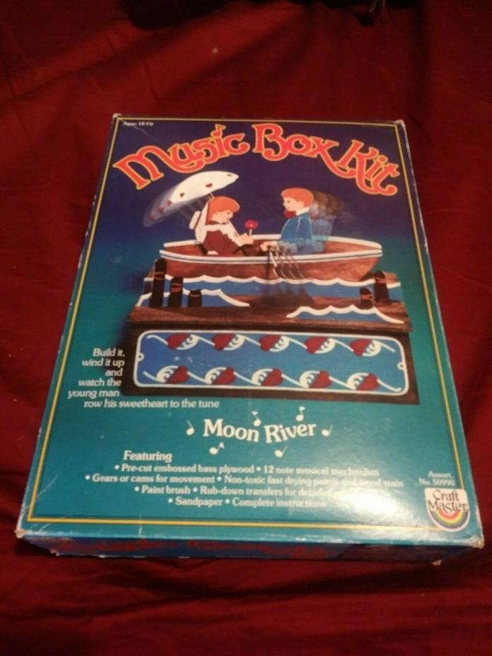 Vintage Craft Master Row Boat Music Box Kit, Plays Moon River, 1984 50990, NIB