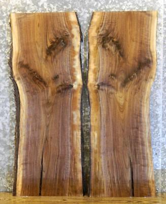 2- Salvaged Live Edge Black Walnut Bookmatched End Table Top Slabs 8297-8298