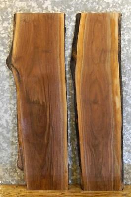 2- Black Walnut Rustic Live Edge DIY Charcuterie Boards/Shelf Slabs 8464-8465