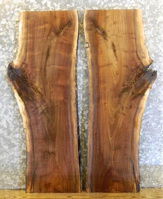 2-Rustic Live Edge Bookmatched Black Walnut End/Side Table Top Slabs 8443-8444