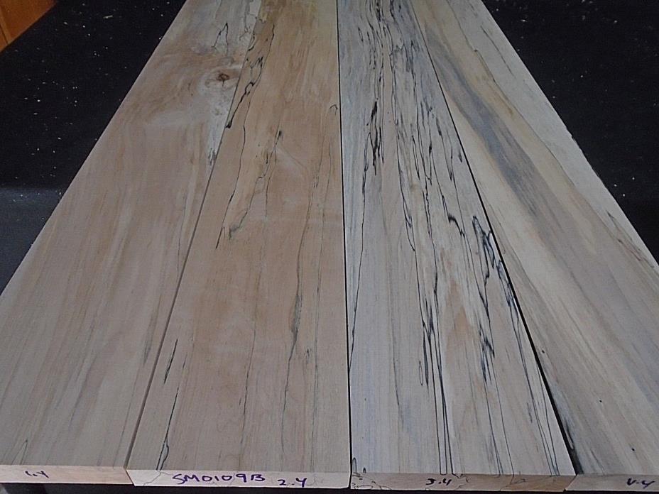 4pc  Spalted Silver Maple Craft Pack Lumber Wood  32 1/2