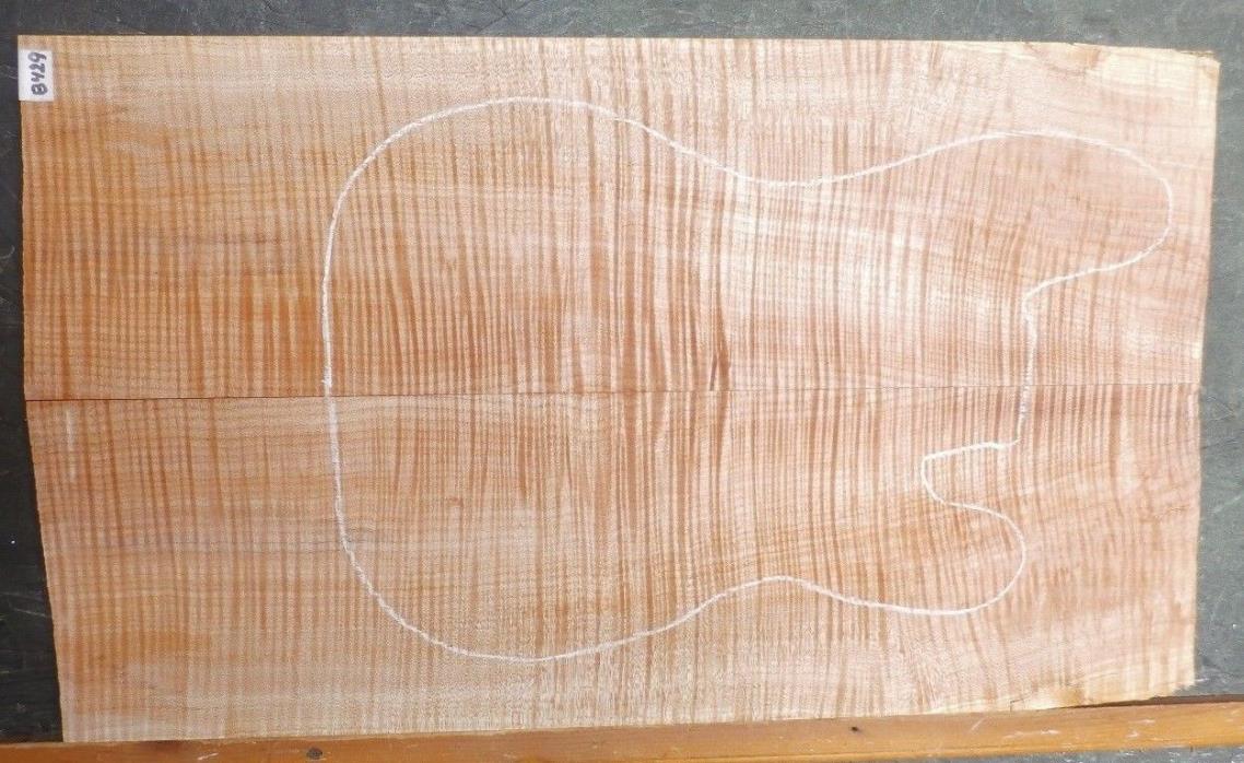 Flame TIger Curly Maple Wood 8429 Luthier 5A Guitar Top Set 23+x 16 x 3/4