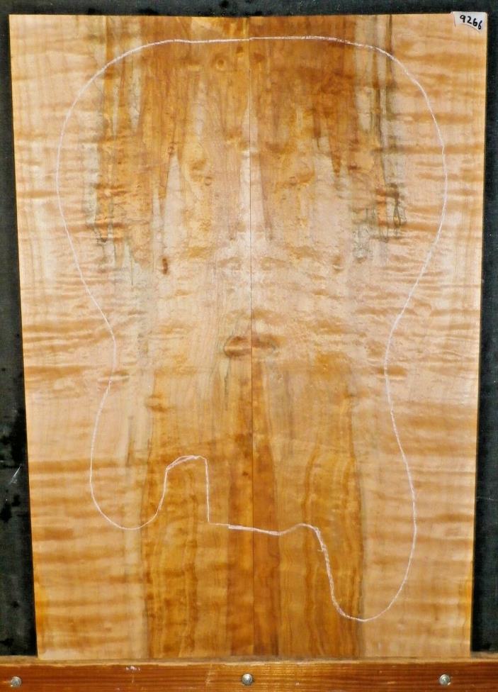 Spalted Curly Maple 9266 Luthier 5A Electric Guitar Top WOOD 23- x 16 x .500