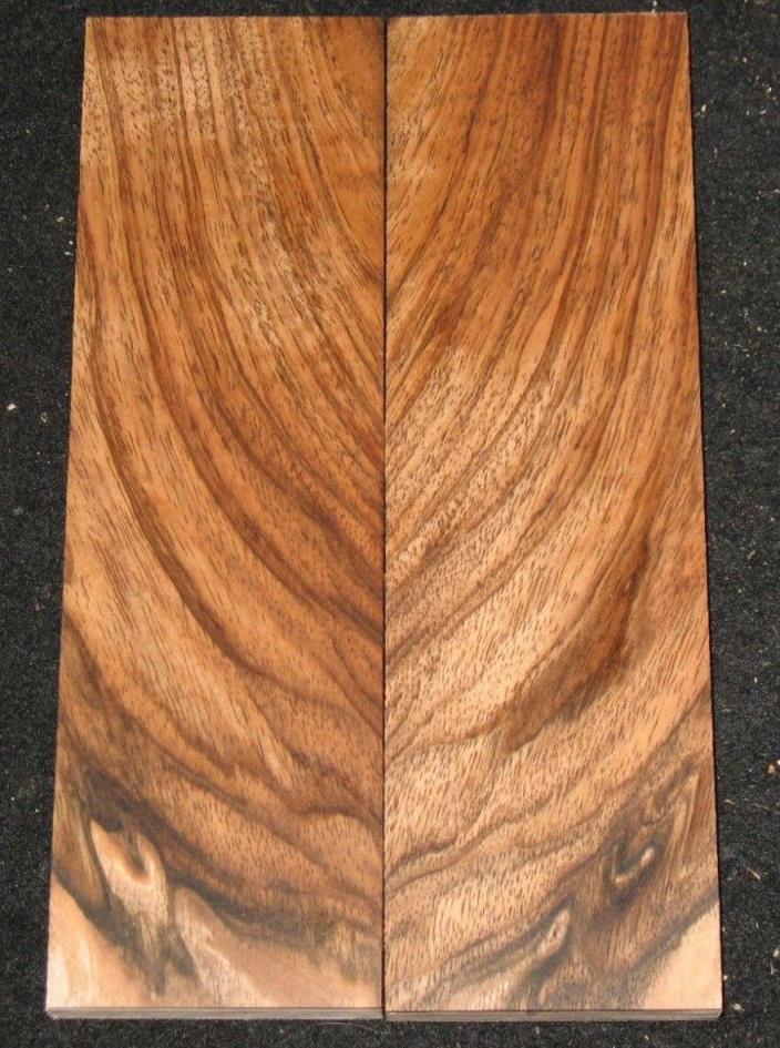 Curly English Walnut Lumber Knife Scales Handles Grips Set
