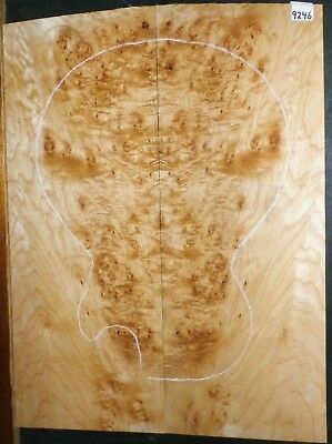Flame Curly Maple Burl Wood 9246 Luthier Guitar Top Set 22 x 16.75 x .500