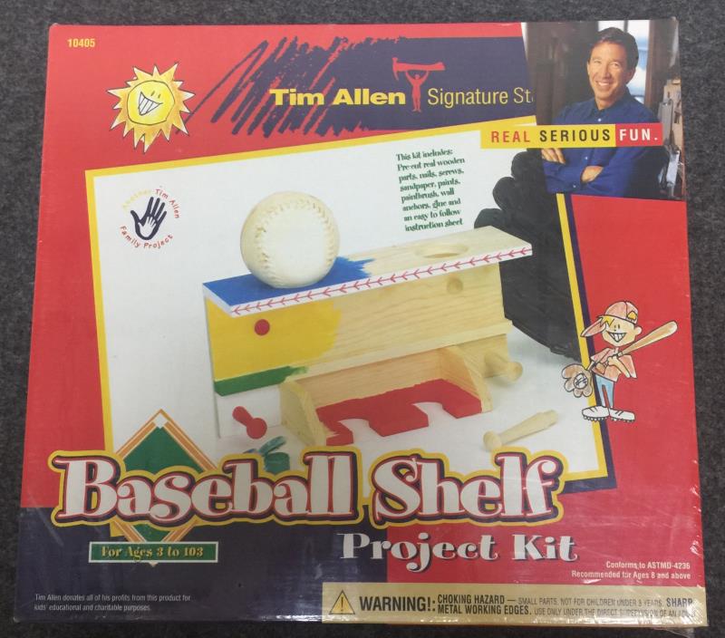 Vintage Tim Allen's Tool Time Baseball Shelf Wooden Craft Kit Factory Sealed