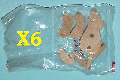 (6) UNFINISHED MINI WOODEN BUILD A BEAR KITS -- CRAFT PROJECT: PAINT or STAIN IT