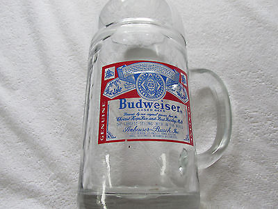 1Ltr. Clear Budweiser Beer Stein