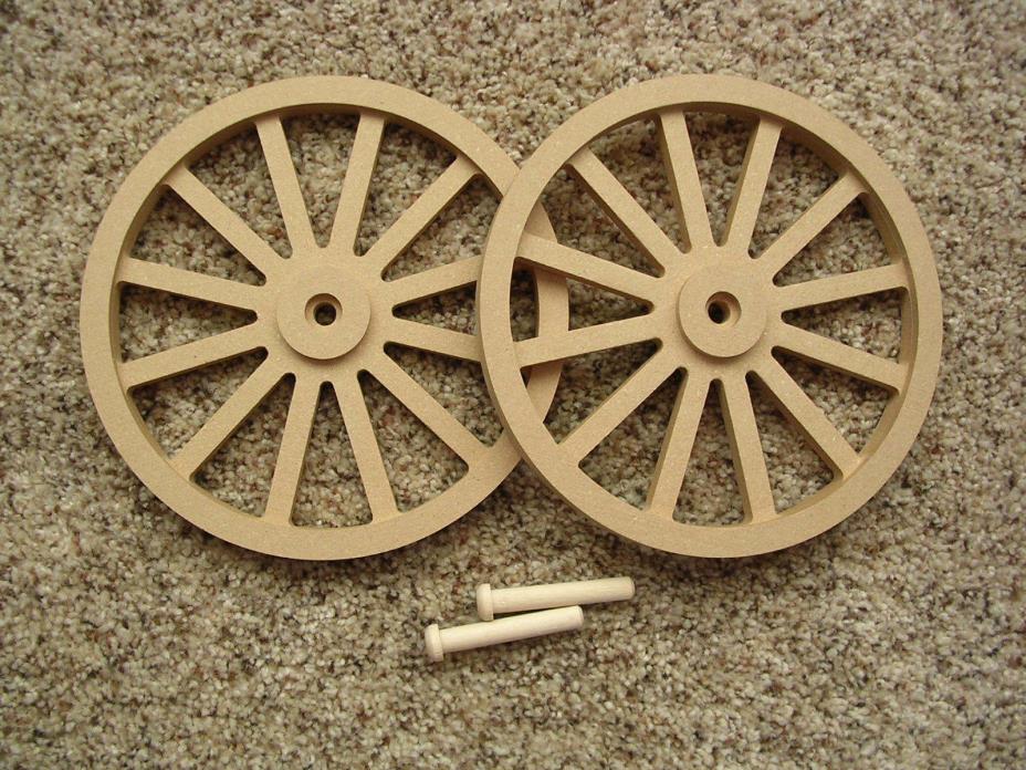 WAGON & CANNON WHEELS - 6½  Inch Diameter MDF (set of two wheels) - black powder