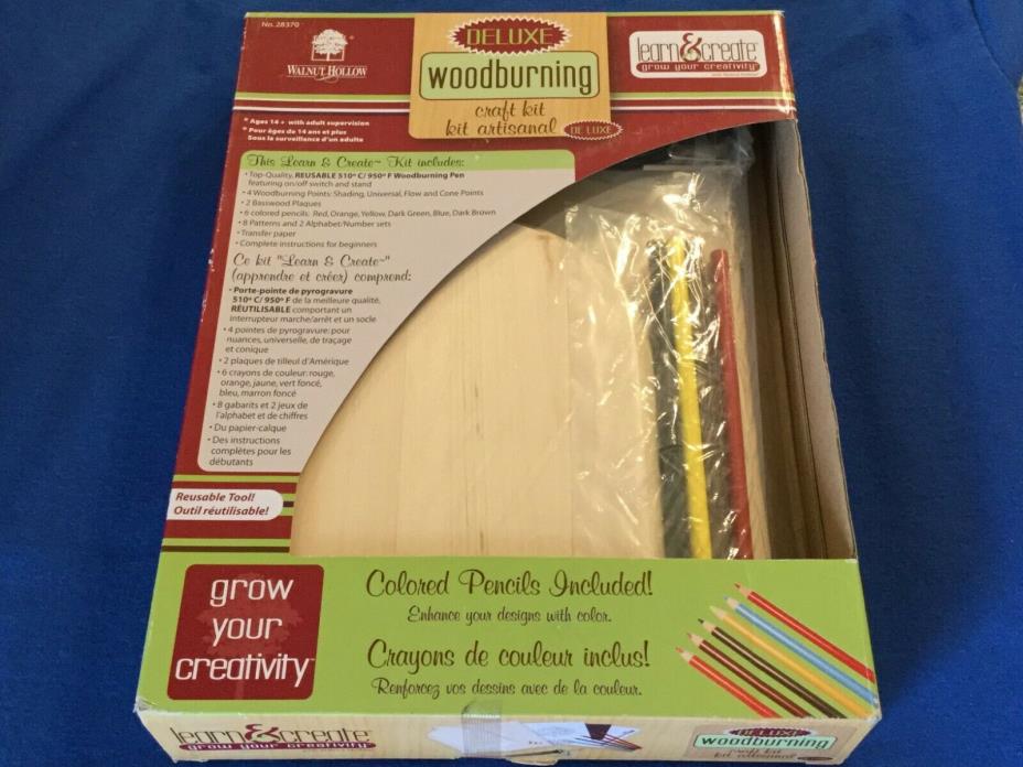 Walnut Hollow Deluxe Wood Burning Craft Kit Wood Burning Pen, Points, Patterns