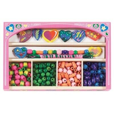 Melissa & Doug Sweet Hearts Wooden Bead Set With 120+ Beads for Jewelry-Making