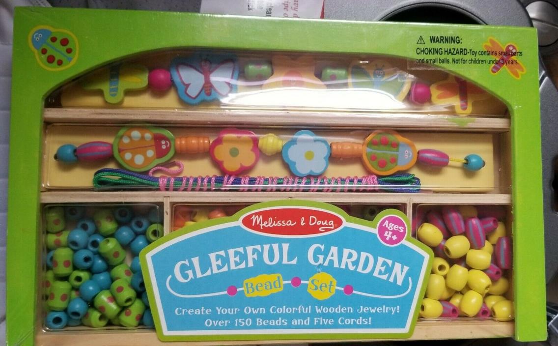 Melissa and Doug Gleeful Garden New in Box Wooden Bead Set