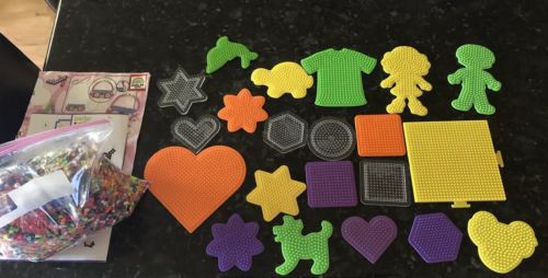 Perler Bead Lot - 21 Pegboards, 2+ Lbs of Beads - Shapes Animals People T-shirt