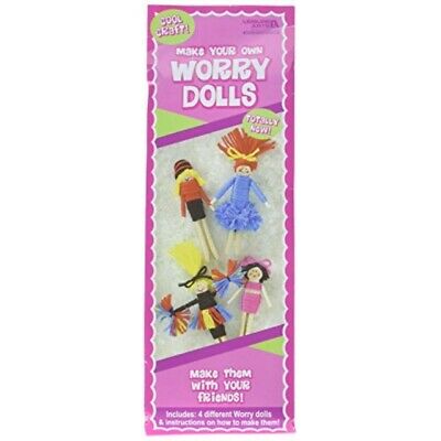 LEISURE ARTS 46778 Make Your Own Worry Dolls Kit, Cheerleader